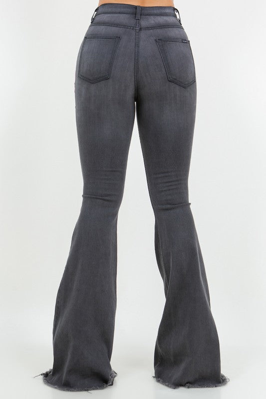 Sweetheart Bell Bottom Jean in Grey