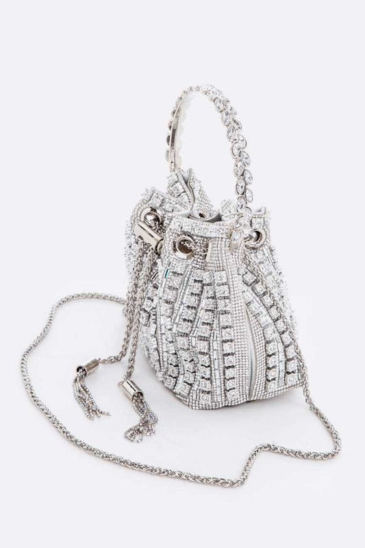 Rhinestone Iconic Top Handle Bucket Bag