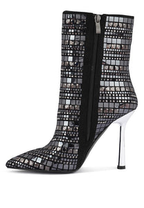 Extravagance Mirror Embellished Stiletto Boots