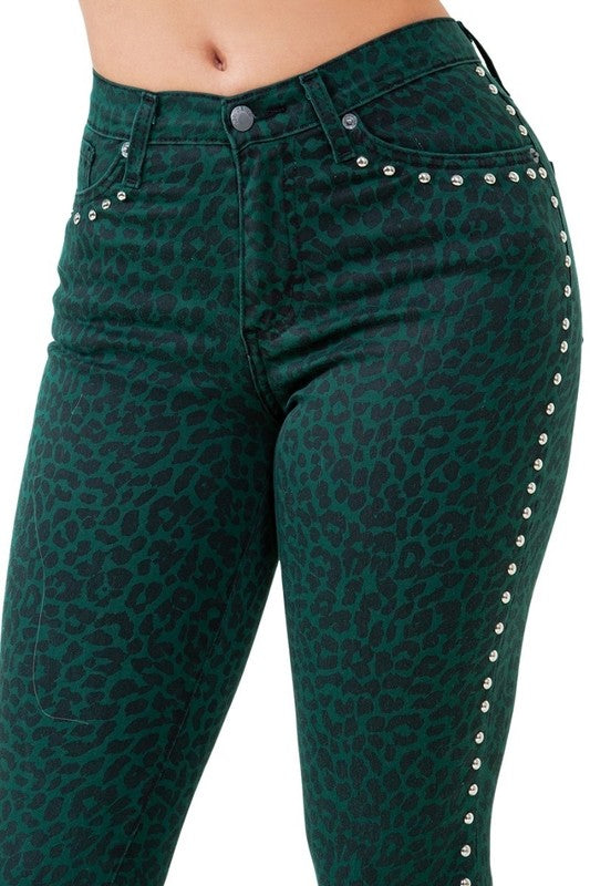 Leopard Studded Bell Bottom - Inseam 30