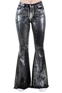 Metallic Bell Bottom Jean Black -Inseam 32