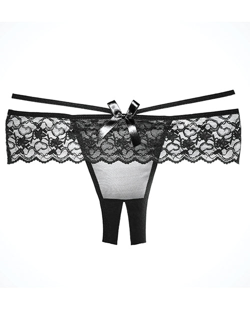 Adore Angel  Crotchless Panty Black O/s