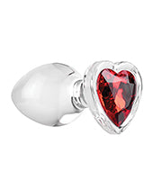 Adam & Eve Red Heart Gem Glass Plug