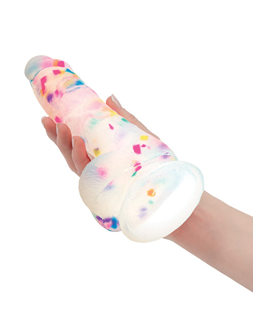 Addiction Party Marty 7.5" Dildo - Frost/confetti