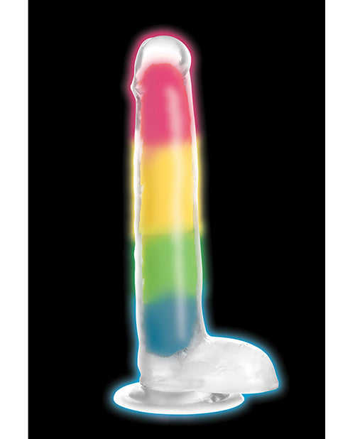 Curve Toys Lollicock 7" Glow In The Dark Silicone Dildo W/balls