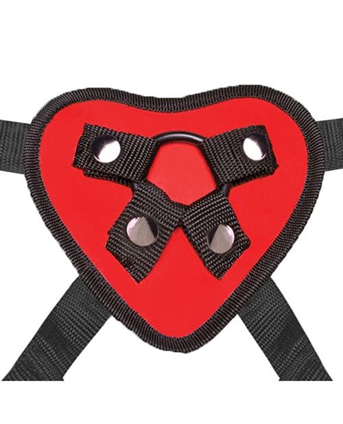 Lux Fetish Red Heart Strap On Harness Set