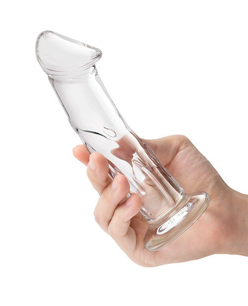 Glass 6" Dildo w/Veins & Flat Base