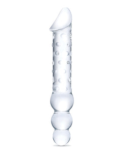 Glas 12" Double Ended Glass Dildo W/anal Beads - Clear