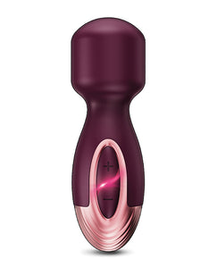 Zola Rechargeable Silicone Mini Wand - Burgundy/rose Gold