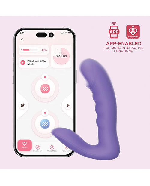 Rora Pressure Sensing App Controlled Rotating G-Spot Vibrator & Clitoral Stimulator - Lavender