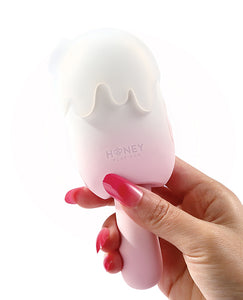 Bite Me Sucking, Tapping & Vibrating Cream Pop Stimulator - Pink/White