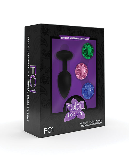 Nobu Fetish Small Silicone Plug W/jewels - Black