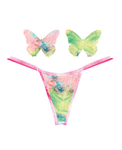 Neva Nude Naughty Knix Rainbow Sherbet Velvet G-string & Pasties - (color Varies) Multi  O/s