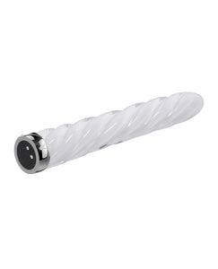 Playboy Pleasure In the Twist Glass Vibrator - White