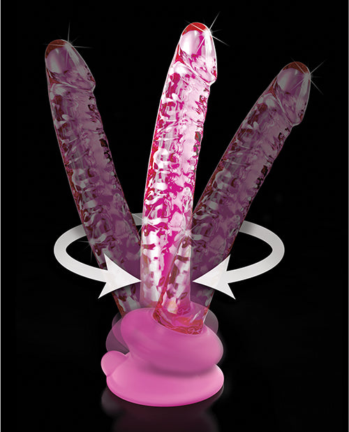 Icicles No. 86 Hand Blown Glass Massager W/suction Cup - Pink