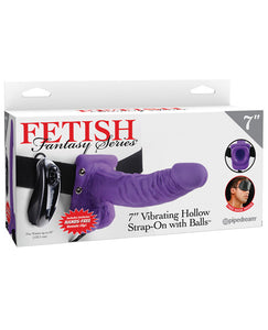 "Fetish Fantasy Series 7"" Vibrating Hollow Strap On W/balls"