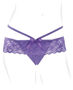 Fantasy For Her Crotchless Panty Thrill Her - Purple