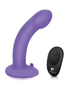 Pegasus 6" Rechargeable Curved Peg W/adjustable Harness & Remote Set - Purple