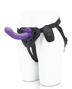 Pegasus 6" Rechargeable Curved Peg W/adjustable Harness & Remote Set - Purple