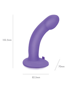 Pegasus 6" Rechargeable Curved Peg W/adjustable Harness & Remote Set - Purple