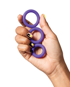 Romp Remix Trio Penis Ring Set Of 3 - Purple