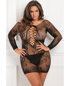 Rene Rofe Tie Breaker Long Sleeve Dress