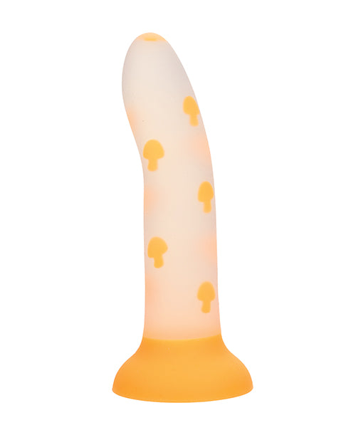 Glow Stick Mushroom Suction Cup Glow-in-the-Dark Dildo - Yellow