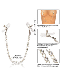 Nipple Play Crystal Nipple Clamps - Clear