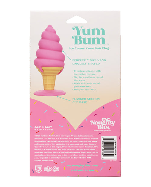 Naughty Bits Yum Bum Ice Cream Cone Butt Plug - Pink