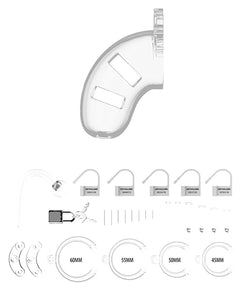 Shots Man Cage Chastity 3.5" Cock Cage W/plug Model 10 - Clear