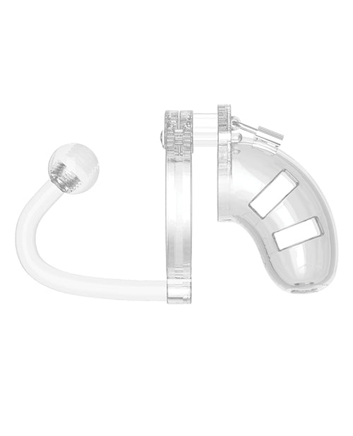 Shots Man Cage Chastity 3.5" Cock Cage W/plug Model 10 - Clear