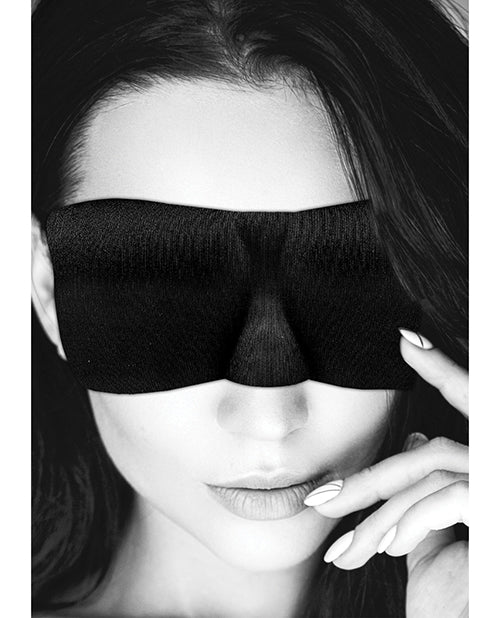 Shots Ouch Black & White Satin Curvy Eye Mask W/elastic Straps - Black