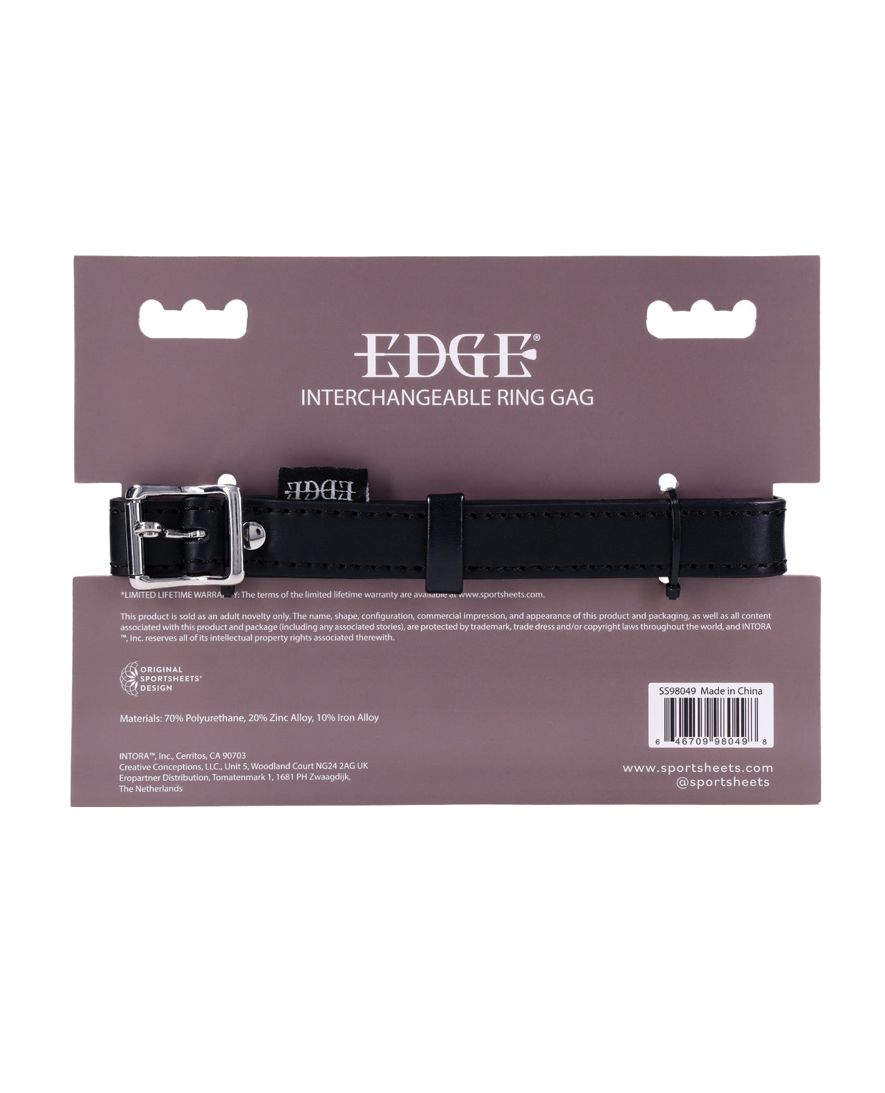 Edge Interchangeable Ring Gag - Black