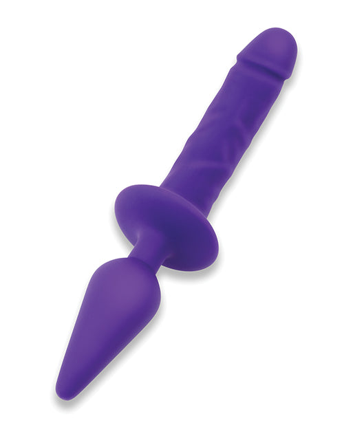 Together Double Pleasure 11"  Double-Ended Dildo & Butt Plug - Purple