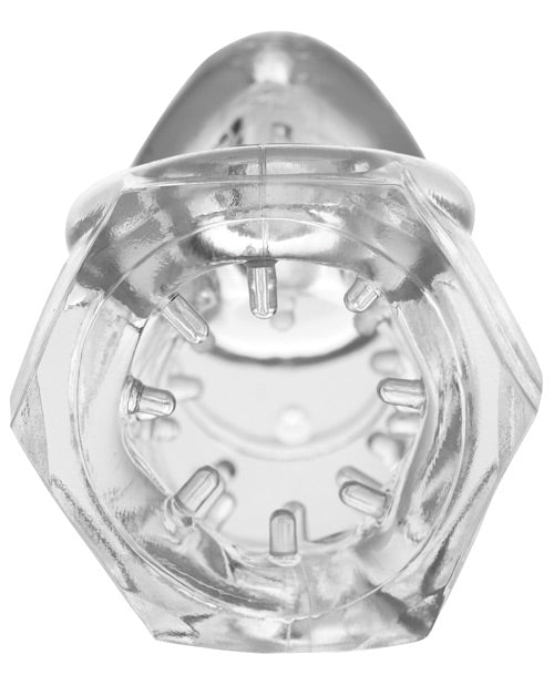 Master Series Detained 2.0 Restrictive Chastity Cage W/nubs - Clear