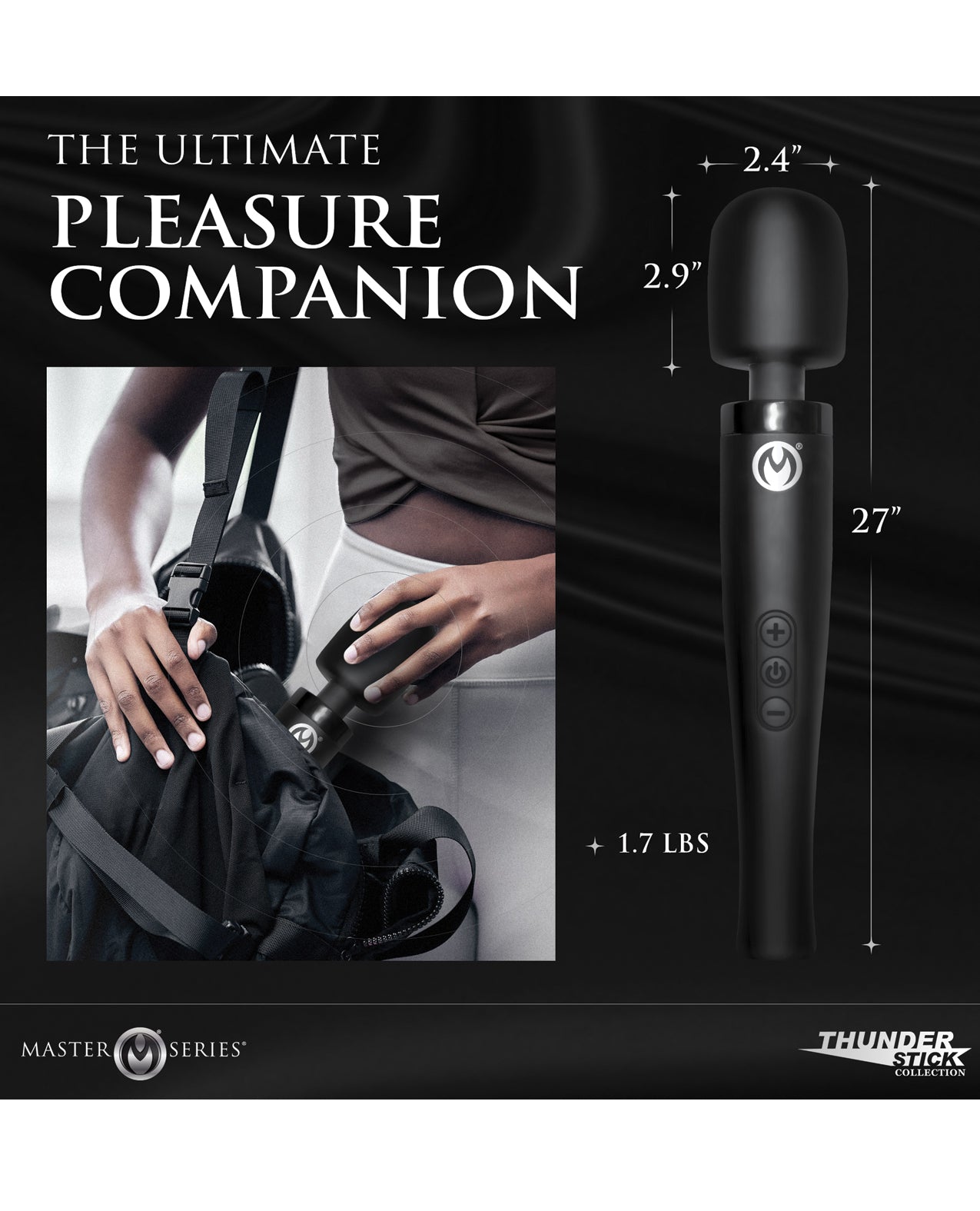 Master Series Thunderstick Pro Wand Massager - Black