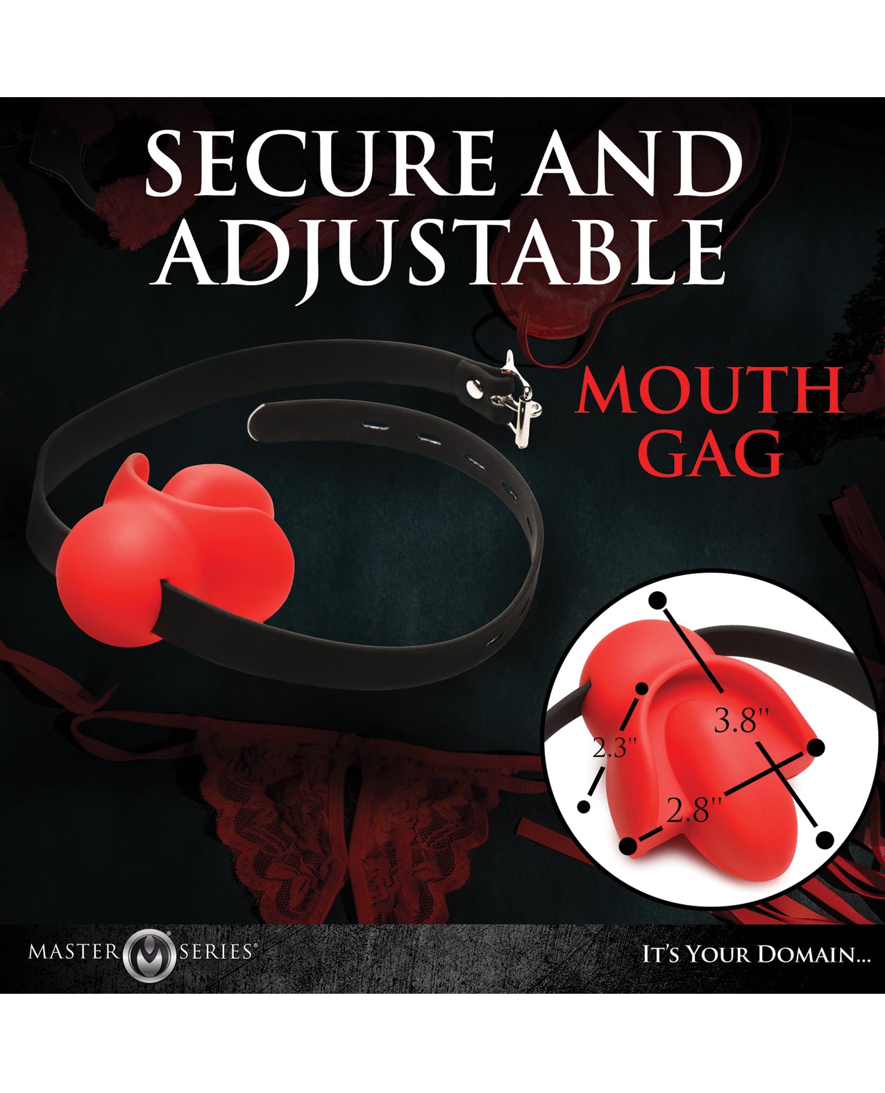 Master Series Gag Order Extreme Silicone Ball Gag - Red/Black