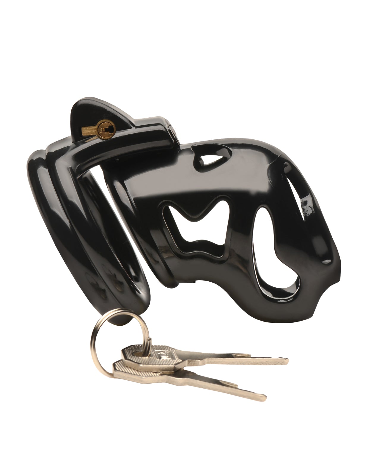 Master Series Hard Stop Double Ring Chastity Cage - Black