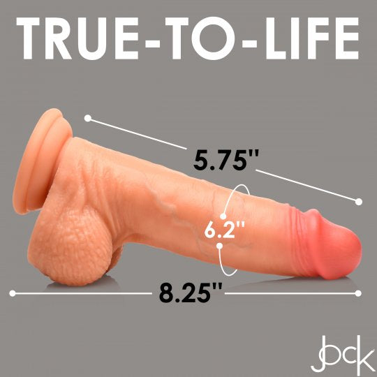 Real Skin Silicone Dildo with Balls - 8 Inch