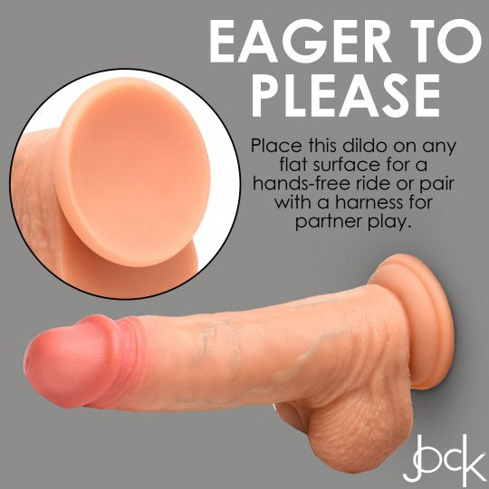 Real Skin Silicone Dildo with Balls - 8 Inch