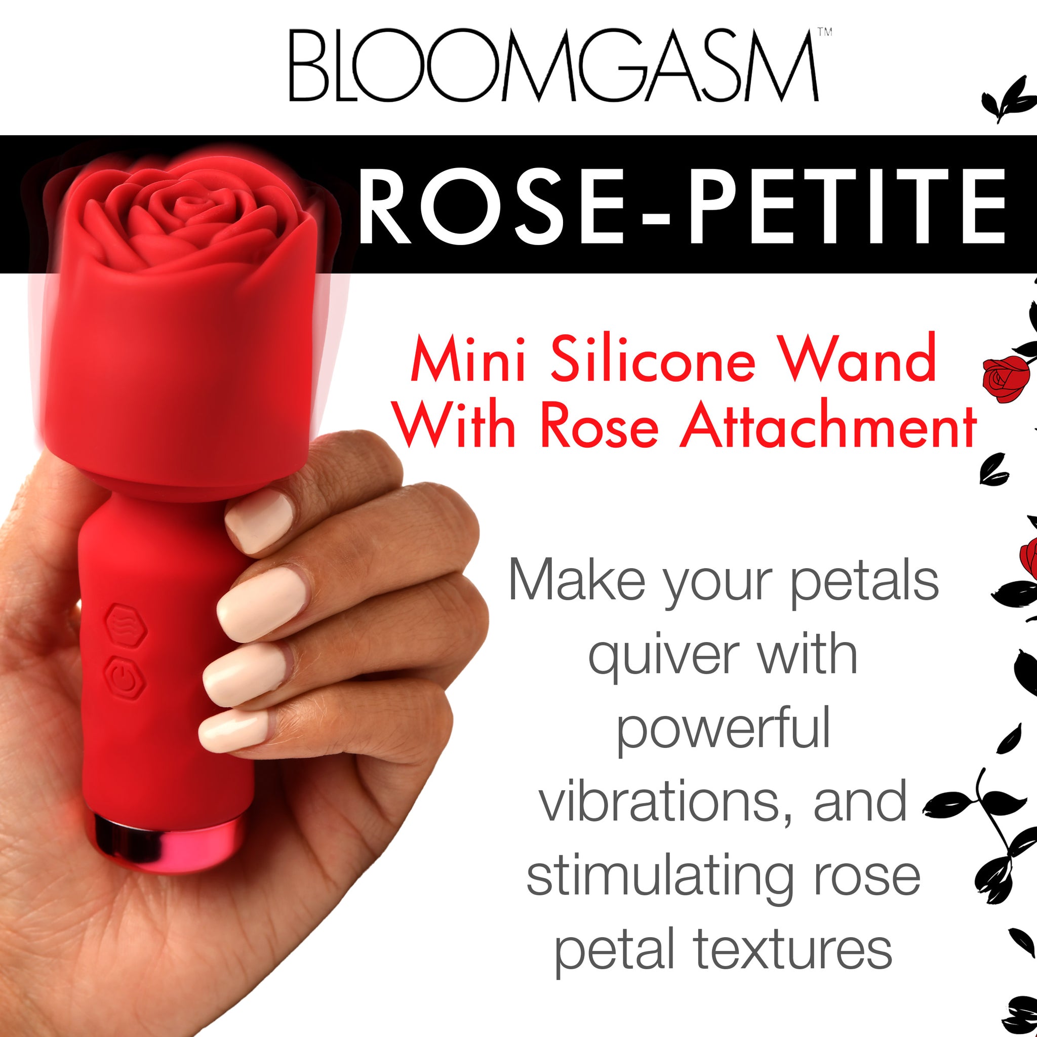 Pleasure Rose-petite Mini Silicone Rose Wand