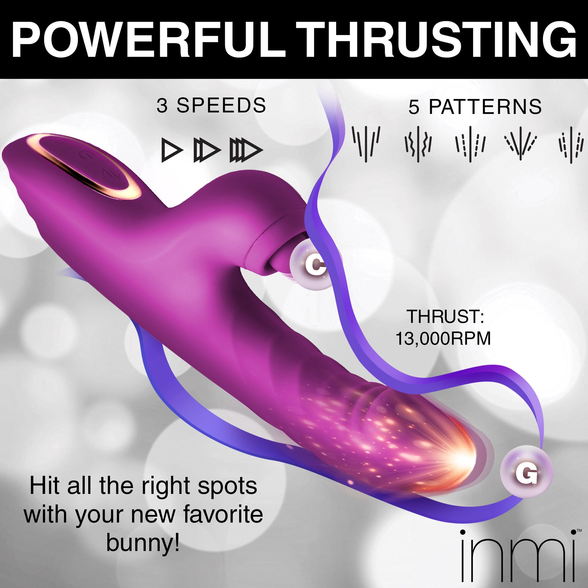 Bumping Bunny Thrusting & Pulsing Silicone Rabbit Vibrator