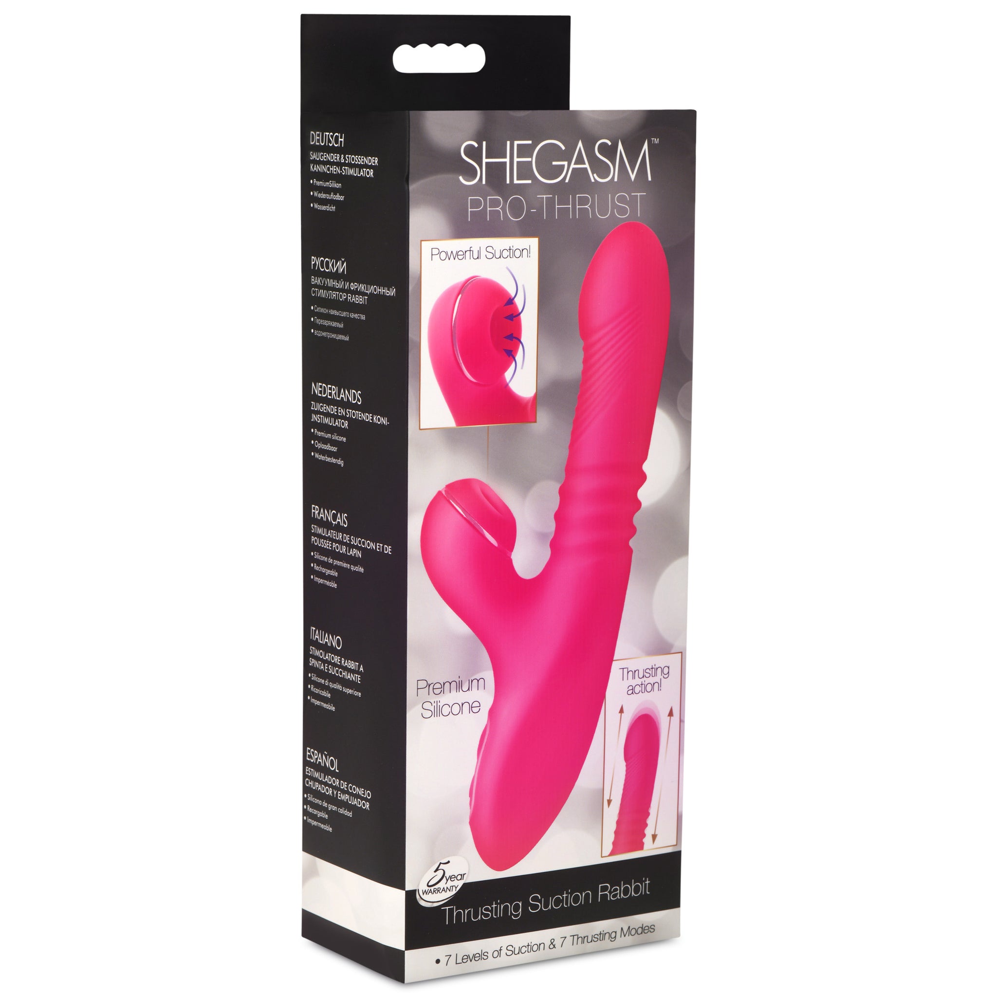 Pro-thrust Thrusting Suction Silicone Rabbit Vibrator