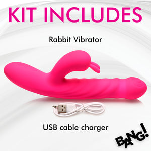 Thrusting And Vibrating Silicone Rabbit Vibrator