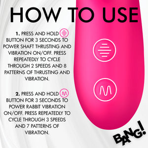 Thrusting And Vibrating Silicone Rabbit Vibrator