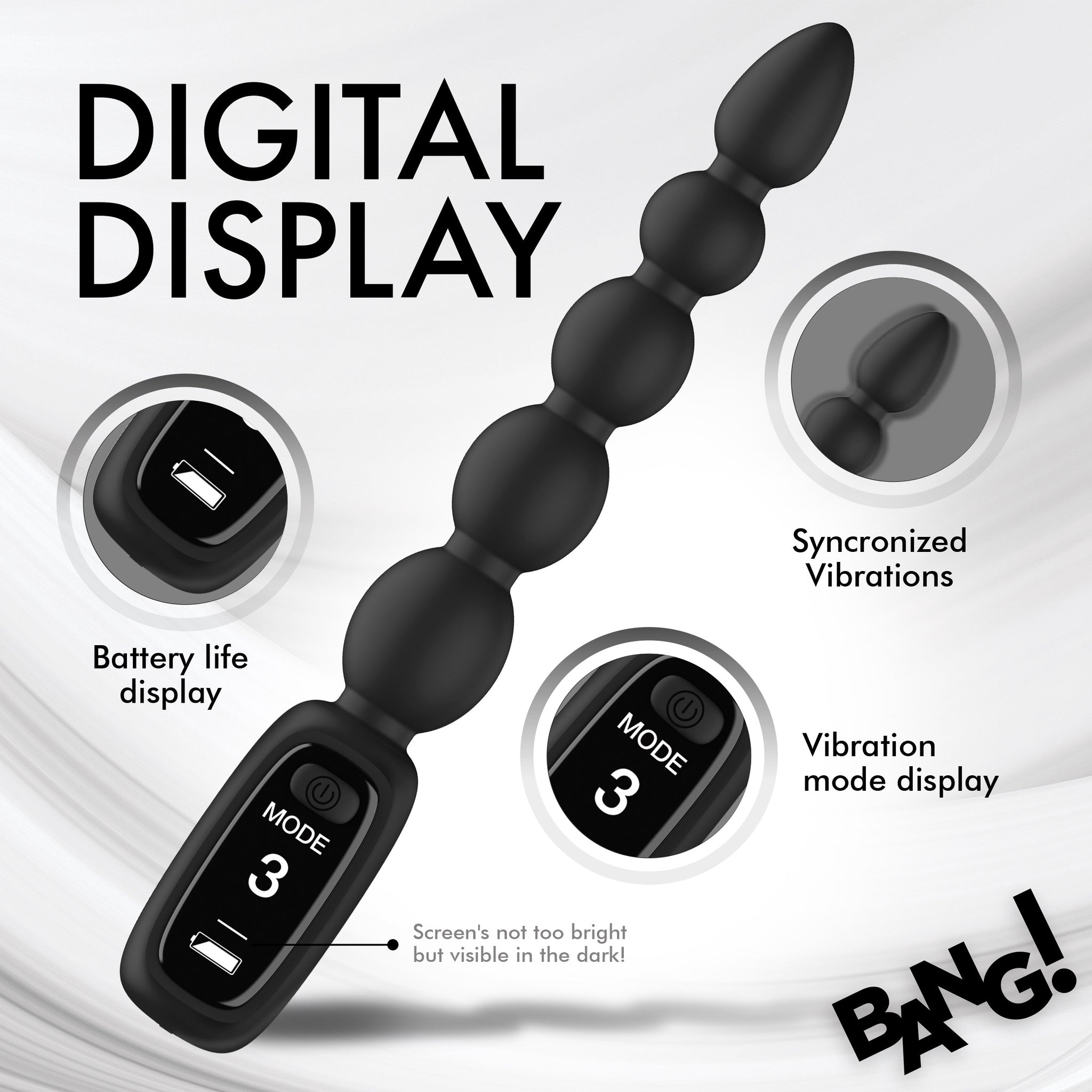 Silicone Anal Beads With Digital Display