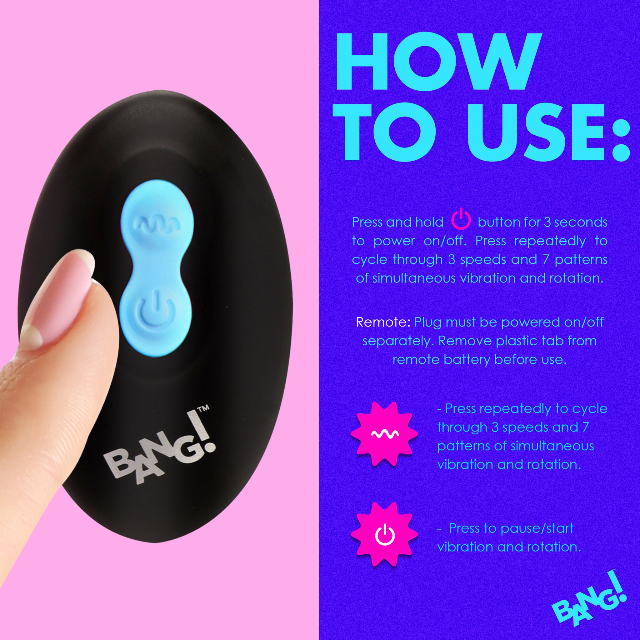 Rotating And Vibrating Silicone Butt Plug