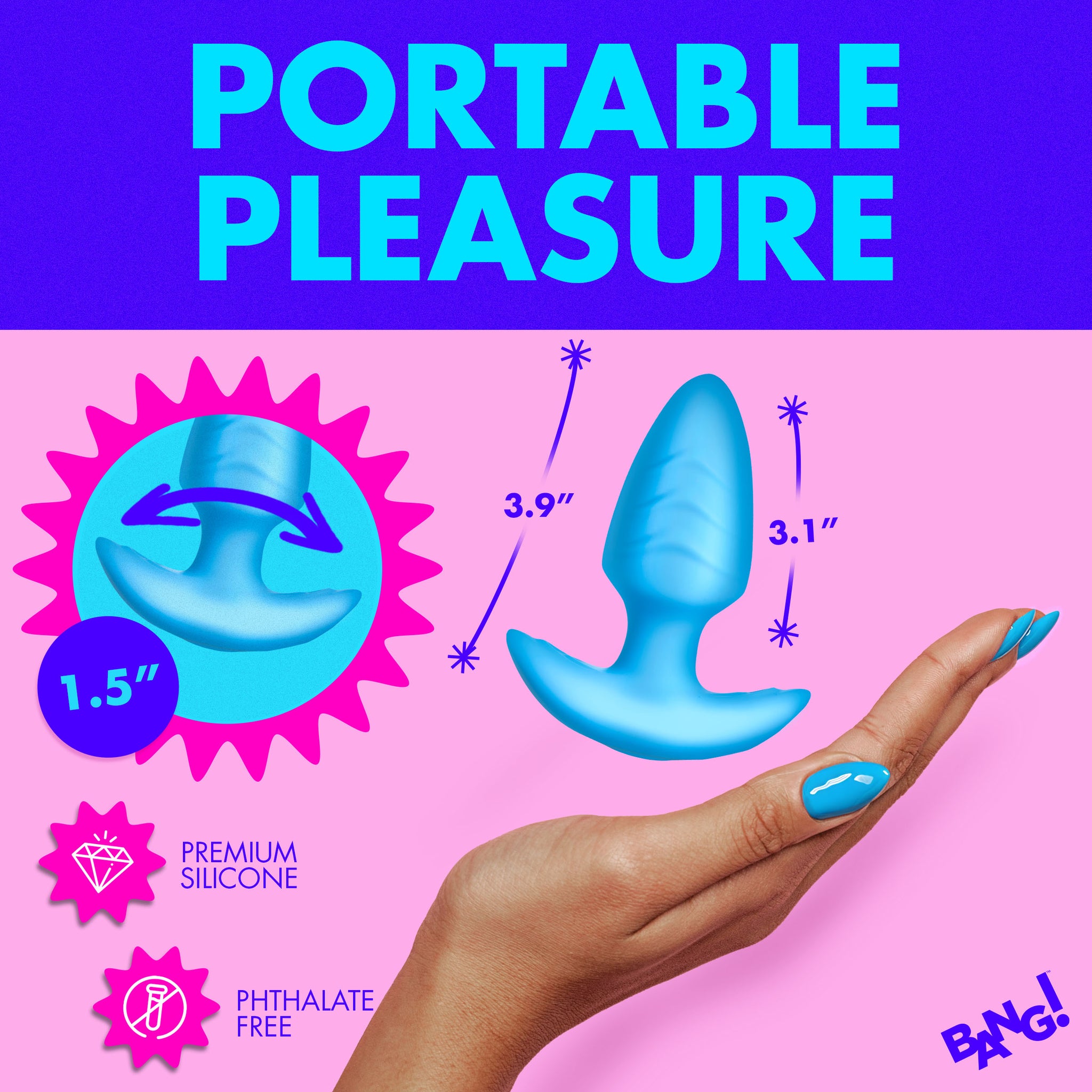 Rotating And Vibrating Silicone Butt Plug