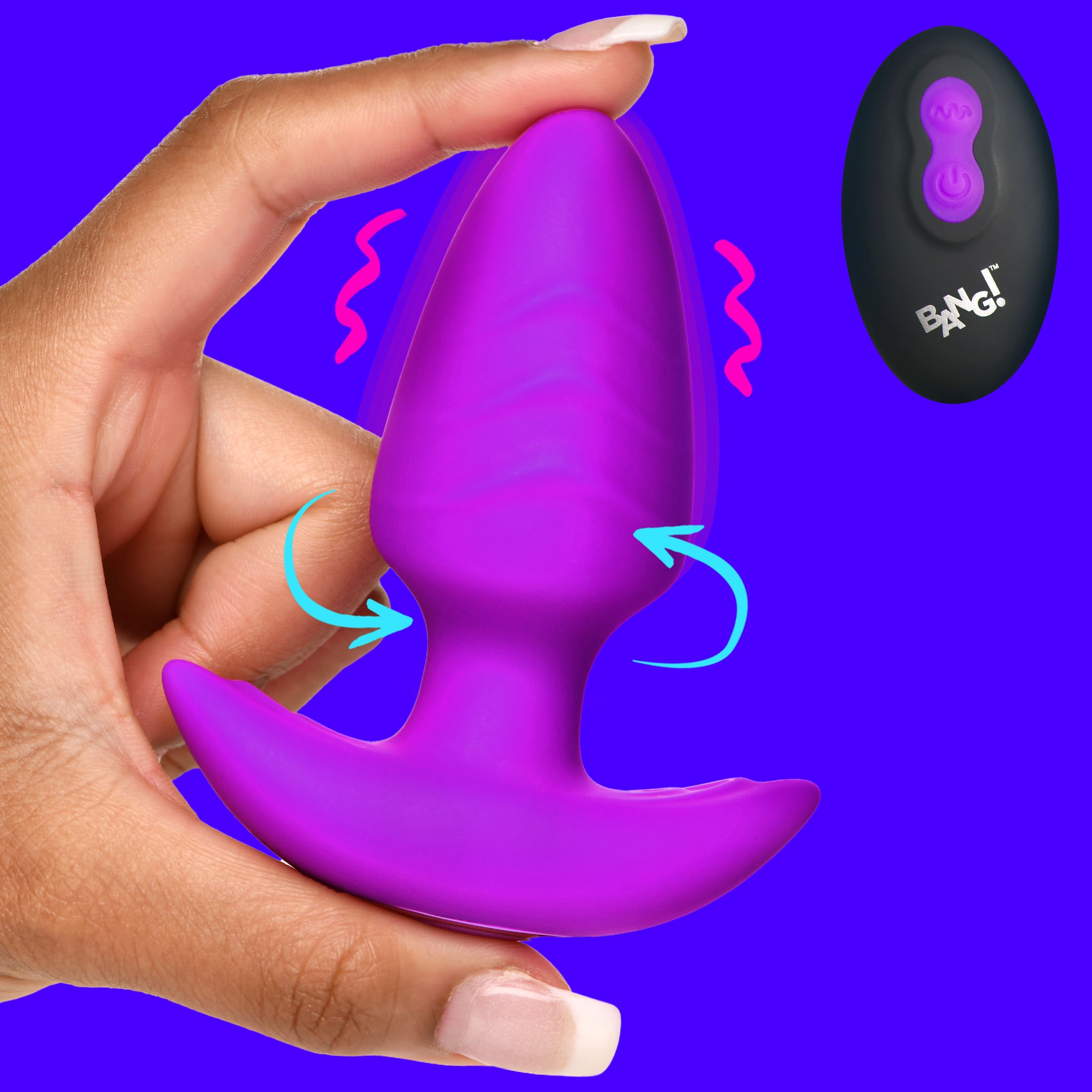 Rotating And Vibrating Silicone Butt Plug