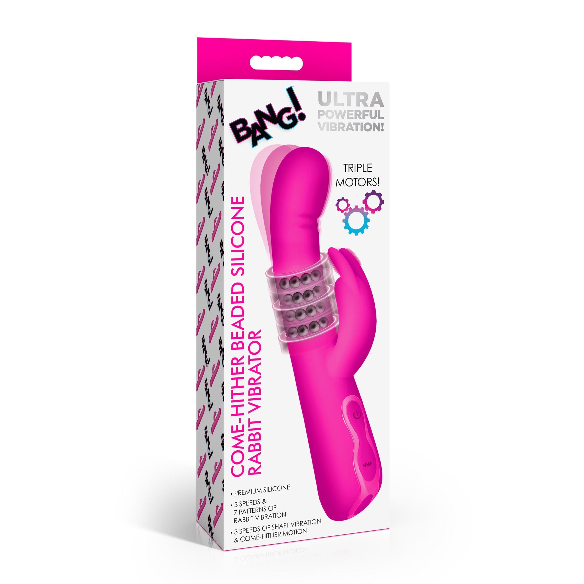 Come-hither Beaded Silicone Rabbit Vibrator